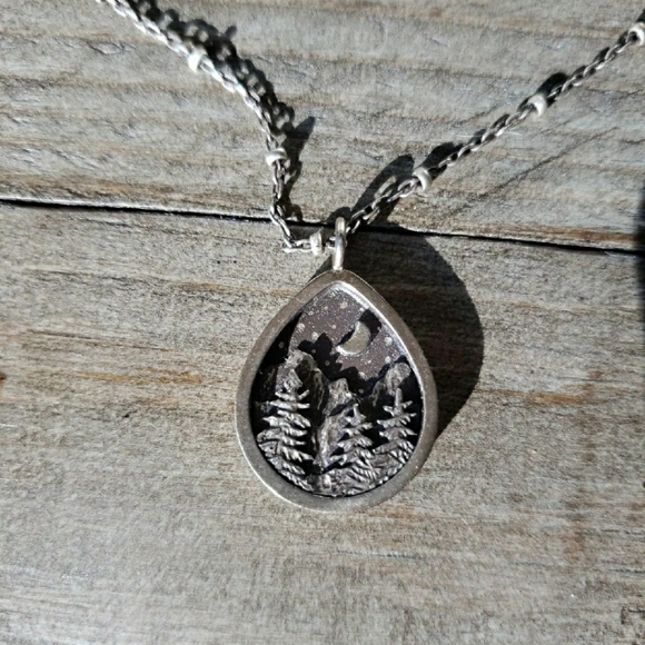 Artisan Handmade Forestscape Necklace - Picture 4 of 5